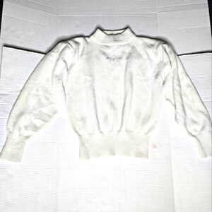 White Knit Sweater with Embroidery
